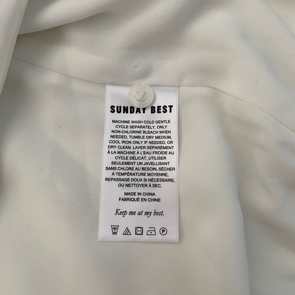 Sunday Best White Cropped Blouse (Size: XXS) - Picture 11 of 13